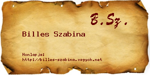 Billes Szabina névjegykártya